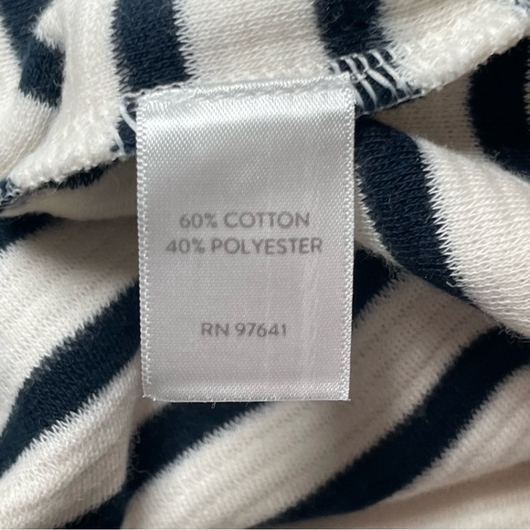 J Jill We Ottoman Square Neck Top Navy Stripe 4X Nautical Coastal Vacation NWT - Picture 11 of 12